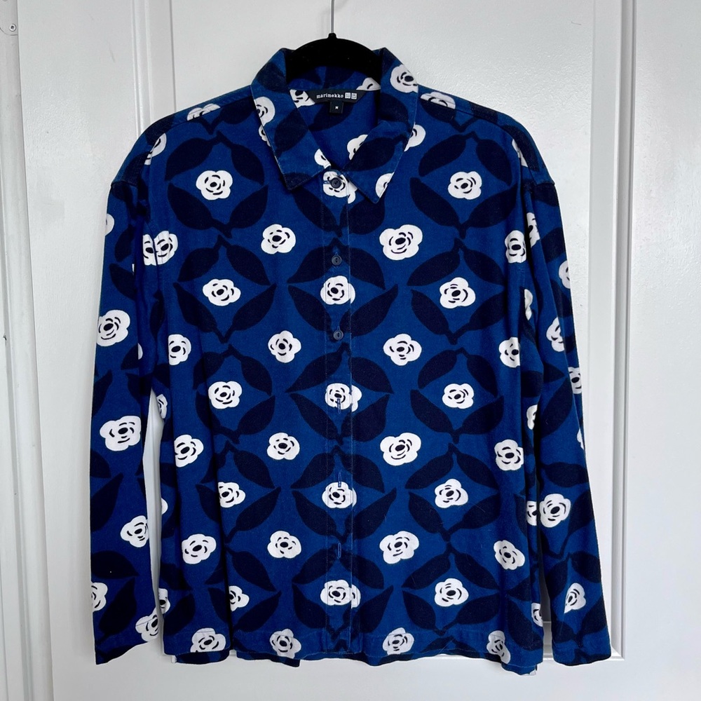 Marimekko for Uniqlo Flannel Button Down Shirt, Size M - Picture 2 of 4